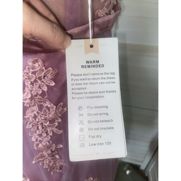 New W/ Tags Babyonline Dress Maxi Long Lilac Sequins V Back Prom Wedding Medium - Picture 8 of 12